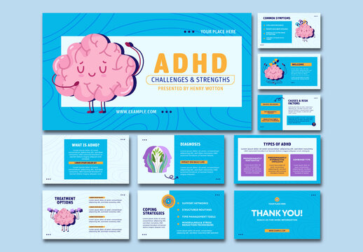 Blue And Yellow ADHD Awareness Attention Hyperactivity Deficit Disorder Presentation