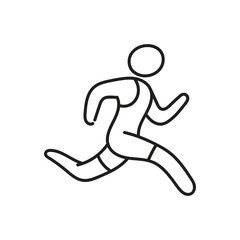 Running athlete icon doodle sketch lines template sign