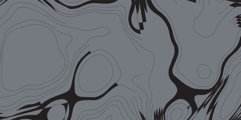 Background of the black and grey topographic map. Topographic map lines, contour background. Design illustration for wall art, fabric, packaging, web, banner, app, wallpaper.