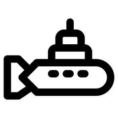 Submarine icon with line and simple style