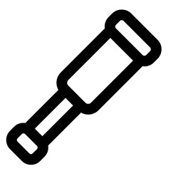 Spyglass icon with line and simple style