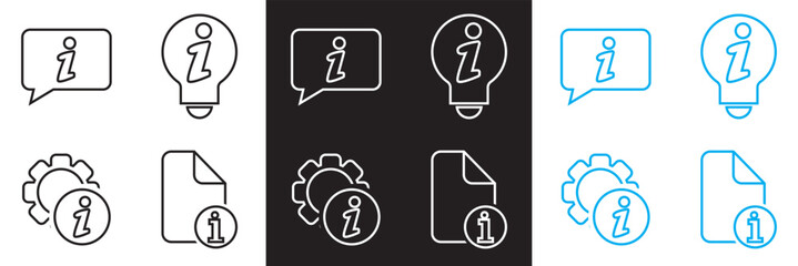 Information icons .  Help Desk icons .  Support, assistant, customer help icon.  Vector illustration. isolated on white and black background. EPS 10