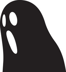 Spooky Black Ghost Illustration for Halloween Design