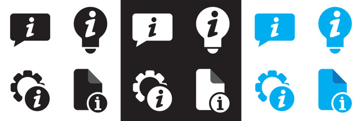 Fototapeta premium Information icons . Help Desk icons . Support, assistant, customer help icon. Vector illustration. isolated on white and black background. EPS 10