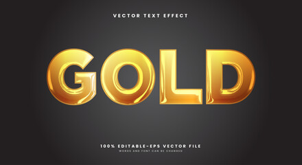 Gold chrome style shiny 3d editable text effect Template