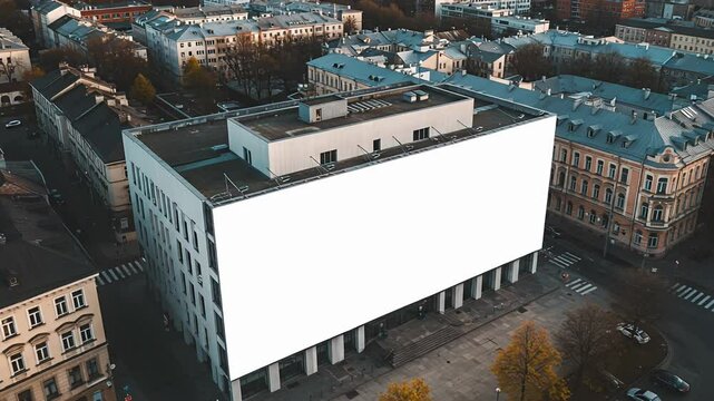 Building with huge blank wall in cityscape