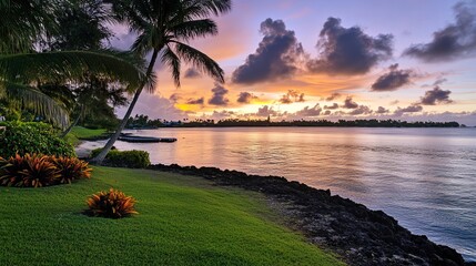 sunset over the river
