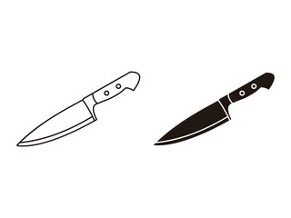 set of kitchen knife symbol icon design vector isolated on transparent background