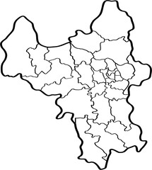 freehand drawing of Hanoi city map.