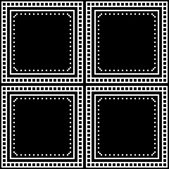 Black and white pattern seamless of abstract geometric square. Concept of pixel, grid, modern, classic, elegant, simple, fashion for tiles design, textiles, wallpaper, texture, background.