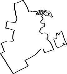 freehand drawing of Doha city map.