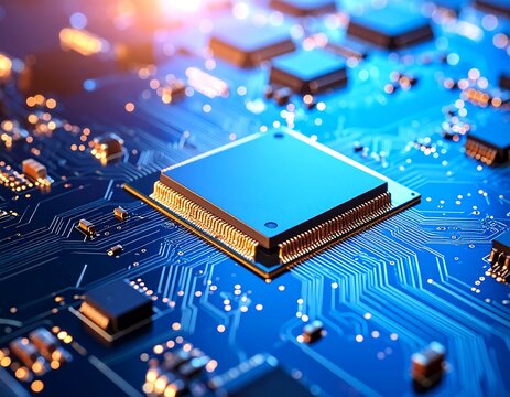 Close-up of a central processing unit on a circuit board (4)
