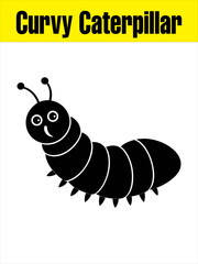 Curvy Caterpillar Silhouette for Bug-Themed Crafts