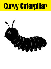Curvy Caterpillar Silhouette for Bug-Themed Crafts