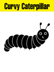 Curvy Caterpillar Silhouette for Bug-Themed Crafts