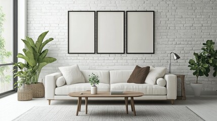 Contemporary Room Decor with Picture Frames in Home Interior
