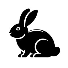 Obraz premium Rabbit Silhouette for Wildlife and Cuteness Design, Jumping Rabbit 