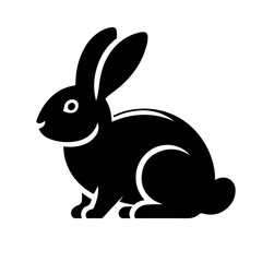Obraz premium Rabbit Silhouette for Wildlife and Cuteness Design, Jumping Rabbit 
