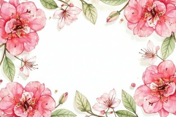 Fototapeta premium Delicate watercolor floral pattern, perfect for spring events , leaf, illustration, botanical