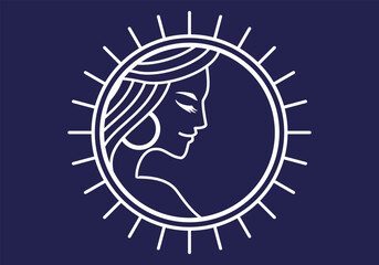 Athena goddess line logo design