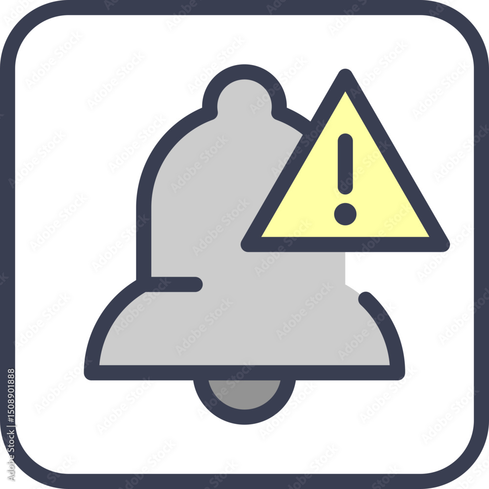 Poster alert notification bell icon vector graphic for website and app design