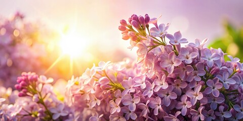 Serene Lilac Sunset: Evening Light, Floral Photography, Nature Documentary