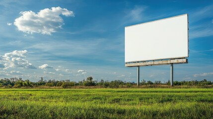 Empty billboard with ample space in suburban area; includes path for clipping.