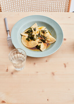 ricotta filled ravioli with sage butter