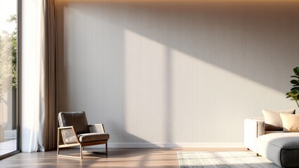 Bio-printed wall in modern living room
