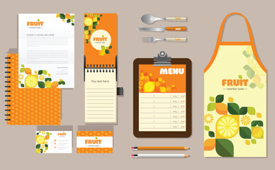 Fresh Fruit Cafe Branding Mockup Set