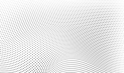 Abstract halftone wave dotted background. Futuristic twisted grunge pattern, dot, circles.  Vector modern optical pop art texture for posters, business cards, cover, labels mock-up, stickers layout