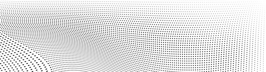Abstract halftone wave dotted background. Futuristic twisted grunge pattern, dot, circles.  Vector modern optical pop art texture for posters, business cards, cover, labels mock-up, stickers layout