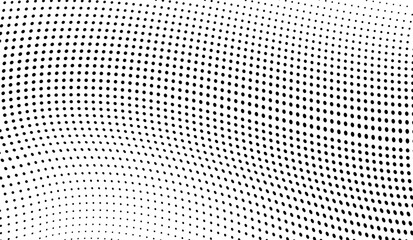 Abstract halftone wave dotted background. Futuristic twisted grunge pattern, dot, circles.  Vector modern optical pop art texture for posters, business cards, cover, labels mock-up, stickers layout