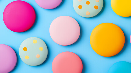 colorful easter eggs on blue background