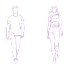 person walking naturally pose lineart illustration vol.2