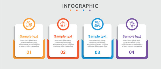 Vector infographic template with 4 steps