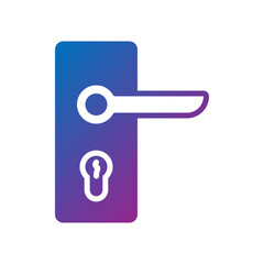 door handle gradient flat icon	