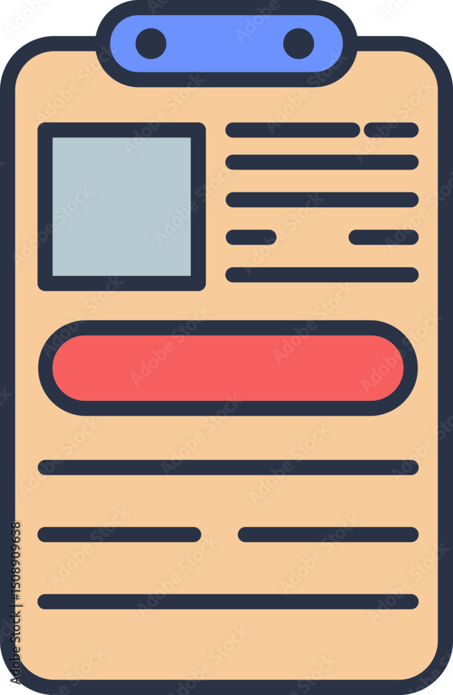 Poster modern clipboard icon clean design for ui/ux projects