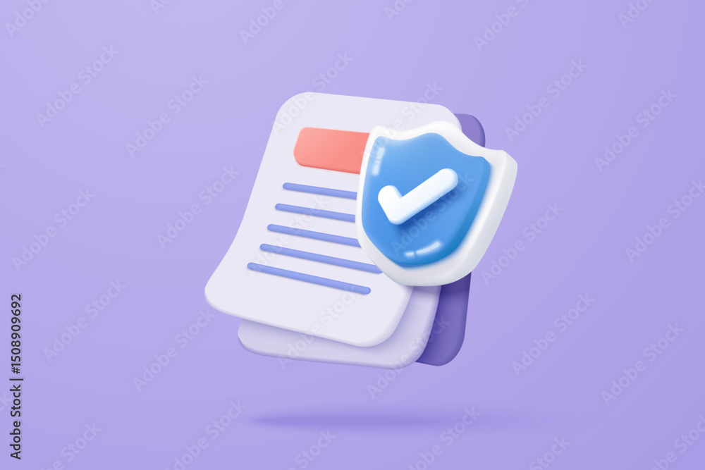 Aufkleber 3d white clipboard task management todo check list on purple background, efficient work on project p