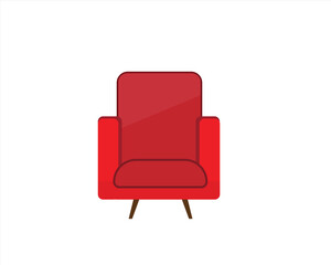 Obraz premium Red armchair on white background