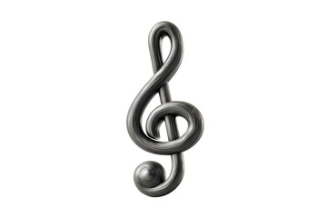 Obraz premium PNG Metallic treble clef symbol against black background