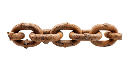 Obraz premium Rusty Chain of Bond: A close-up shot of an aged, rusty chain, its links intertwined, symbolizing connection, durability, and the passage of time, a tangible metaphor for strength and endurance.