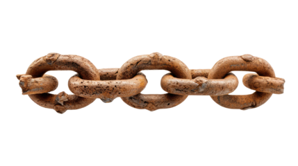 Rusty Chain of Bond: A close-up shot of an aged, rusty chain, its links intertwined, symbolizing connection, durability, and the passage of time, a tangible metaphor for strength and endurance.