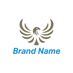 Eagle bird logo vector symbol design with wings silhouette concept illustration