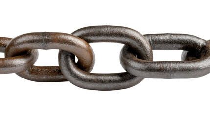Obraz premium Strong Chain: A close-up perspective of a heavy, industrial chain, meticulously crafted, embodying strength, durability, and the essential concept of connection.