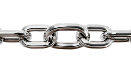 Obraz premium Metal Chain Link: Close-up of a gleaming metallic chain, emphasizing the interconnectedness of its links. The image is perfect for illustrating concepts of strength, unity, and connection.