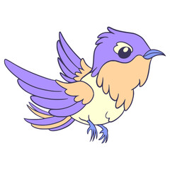 Bird Cute Cartoon Illustration Digital Drawing