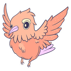 Bird Cute Cartoon Illustration Digital Drawing