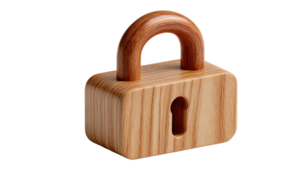 Wooden Padlock: A charming, handcrafted wooden padlock, showcasing the beauty of natural wood grain and simple design.  A symbol of security and childhood innocence.