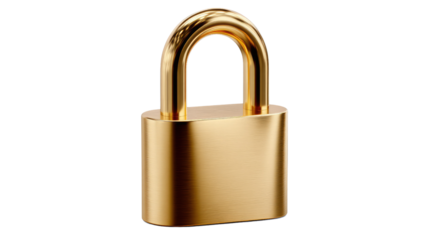 Golden Security: A gleaming golden padlock, symbolizing safety and protection, stands as a powerful visual for security.